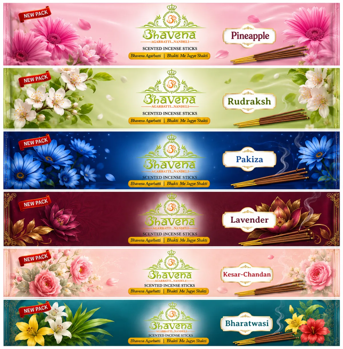 Bhavena Assorted 6 Fragrance Combo Pack